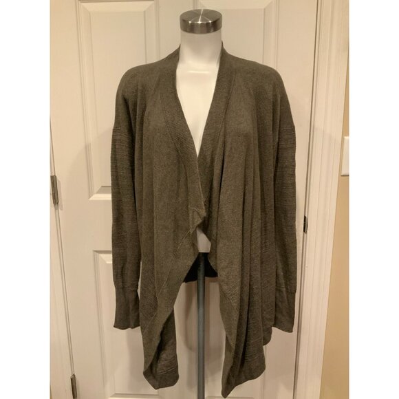 Lululemon Gray & Brown Open Front Asymmetrical Cardigan, Size 6 (US) - Picture 1 of 10